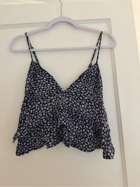 Ocean Drive Navy Floral Spaghetti Strap Camisole